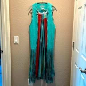 Retro fringed vest and pants